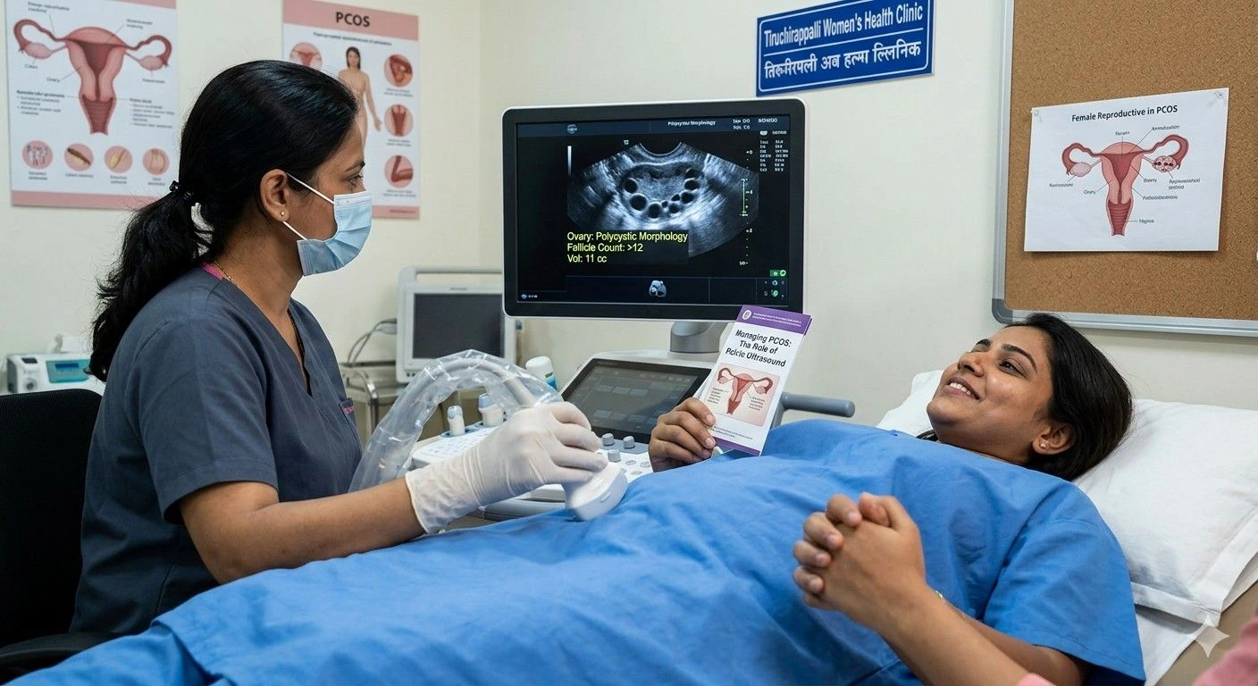 Women's health pelvic ultrasound diagnostic scan at Meera 4D Scans Madurai