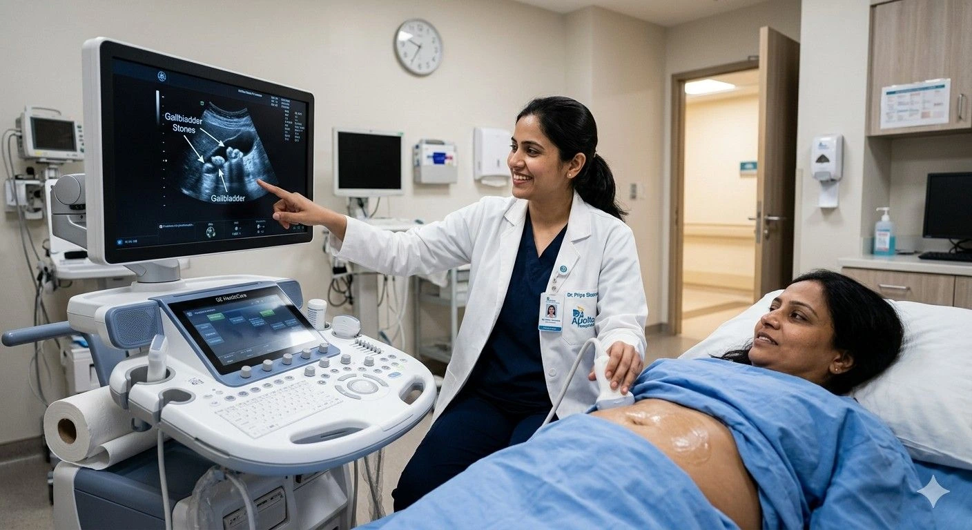 Symptoms of gallstones in stomach abdominal ultrasound at Meera 4D Scans best diagnostic centre in Madurai for abdominal scans